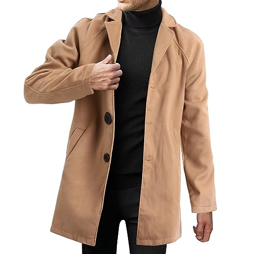 SRZYMJ Mantel Herren Leicht Wintermantel Leder Übergangsjacke Herbst Outdoorjacke Jacke Übergröße Softshelljacke Steppweste Grün Funktionsjacke Atmungsaktiv Parka Schwarz Sportjacke Freizeitjacke