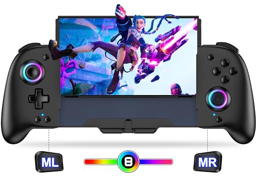 CoguyTech Bluetooth-Controller für Switch/Switch OLED, großes Handheld Switch Joypad mit Makroprogrammierung und RGB Lichteffekte mit 1000 mAh für maximales Spielerlebnis