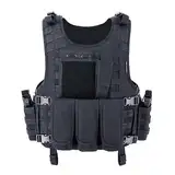 ACEXIER Molle Airsoft Weste Taktische Weste Platte Träger Swat Angeln Jagd Paintball Weste Militär Armee Rüstung Polizei Weste (Black)