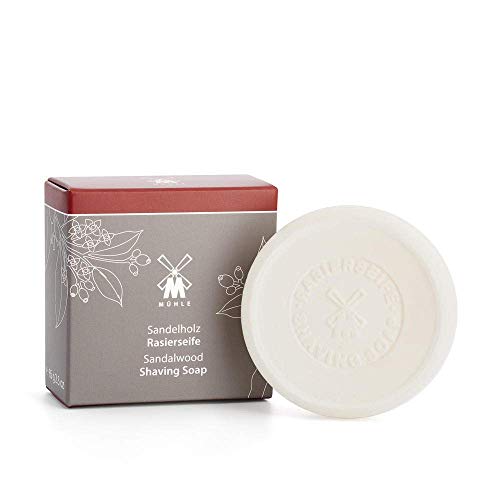 MÜHLE Rasierseife - hochwertige Rasurseife mit Sandelholz für normale und trockene Haut - warm & sinnlich - 65g