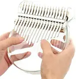 Kalimba 17 Schlüssel, transparentes Acryl Daumenklavier Kalimba Thumb Piano Finger Kalimba Instrument mit EVA-Tragetasche Stimmhammer Lernwerkzeuge für Kinder Erwachsene Anfänger