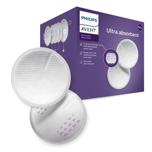 Philips Avent Einweg-Stilleinlagen, Ultra-Komfort und Sicherheit, 60 Stück, weiß (Modell SCF254/61)