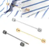 LONGHAO 3 pcs,Krawatte Kragen Pin,Kragen Bar Pins,Kragennadel,Klassische Krawattennadel,Krawattennadeln FüR Herren Silber,Klassischer Metall Krawattenklammern,Krawattennadeln FüR Herren Anzug