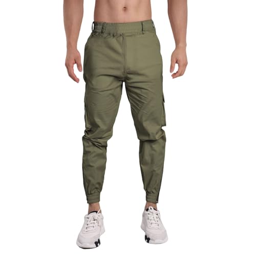 SRZYMJ Chino Hose Herren Herren Jeans Shorts Herren Chino Hose Slim Fit Stretch Cargojeans Herren Cargo Hose Für Herren Thermounterhose Grün Reißverschluss Herren Jeans Stretch S