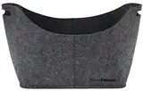 DuneDesign Ovaler Filzkorb für Kaminholz - XL Filztasche bis 15kg - Kaminholzkorb Katzenkorb Grau