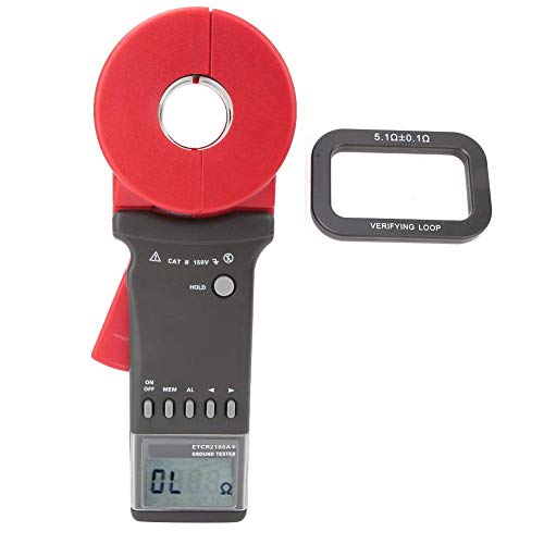 Clamp Meter,Digitale Erdungsmesszange Erdungswiderstandsmesser Digitales Widerstandsmessgerät Digital widerstand Meter Widerstand Tester 1-199Ω,0,01-200 Ω,viel Zubehör