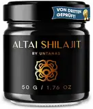 Altai Shilajit-Harz - 50g Hochdosiertes Reines Shilajit, 87+ Mineralien, Fulvinsäure - Schwermetallgeprüft & Kaltwassergefiltert - Natürlich - Für mehr Balance und Vitalität - 4 Monate Vorrat
