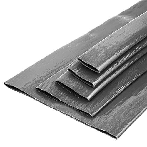 PVC Flachschlauch ID 25mm grau *** viele Größen *** Industrieschlauch Feuerwehrschlauch Abwasser Schlauch Camping