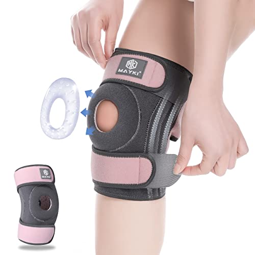 MAYKI Kniebandage Damen 1 Stück, einstellbare Kniebandage für Damen mit Patella-Gel-Polster, Atmungsaktiv Bandage Knie für Meniskus/Arthrose/Orthopädische, Knee Support for Sport/Kraftsport