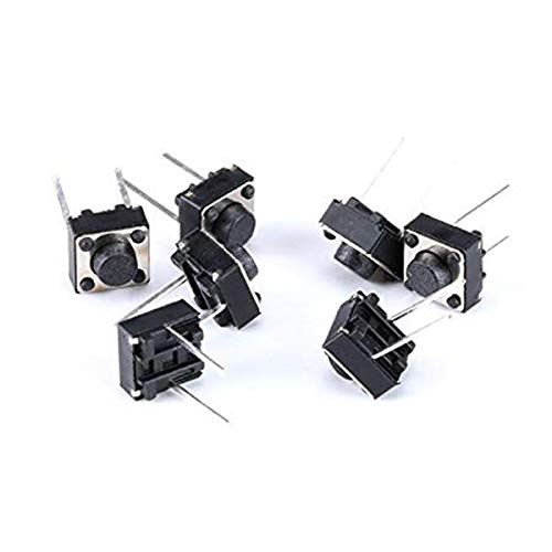 Youmile 100PACK Tact Button Schalter 2 Pin DIP 6x6x5mm PCB Momentary Tactile Tact Push Button Switch