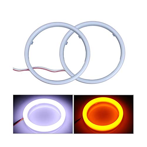 Angel Eyes,Angel Eye Halo Auto Engel Eyes Led Auto Scheinwerfer DRL Tagfahrlicht Auto Halo Ring LED Angel Eyes 12V Tag Licht Blinker Weiß Gelb(80MM)