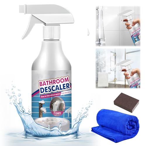 Reiniger für hartnäckige Flecken, 2025 Neu Multifunktional Duschkabinenreiniger, WC Reiniger Kalkentferner Dusche Stark, Kalkreiniger Extra Stark für Glas Kanalisation Toiletten (1)