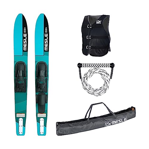 Mesle Wasser-Ski Set XPlore 157 cm mit Weste Sportsman + Leine Combo + Tasche Universal, Anfänger und Fortgeschrittene Combo-Ski Ausrüstung für Jugendliche und Erwachsene