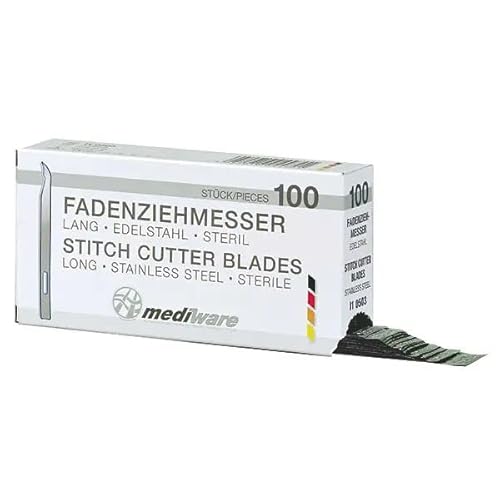 Mediware I1 0503 Fadenziehmesser, lange Form, 110 mm (100-er Pack)