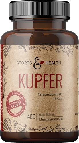 Kupfer Tabletten - 400 Tabletten - Kupfer 2mg Pro Tagesdosierung - Vegan - Kupfer Aus 3 Verbindungen - Kupferbisglycinat Kupfercitrat Kupfergluconat - In Deutschland Geprüft