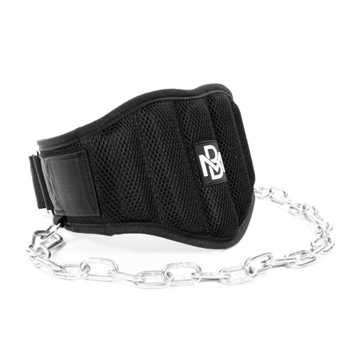 Müller & Blum Dip Gürtel mit Stahlkette, Gewichtsgürtel für Männer & Frauen, geeignet für Gewichtheben, Fitness, Krafttraining, Calisthenics I Belastbar bis 250kg, maximaler Bauchumfang 80cm