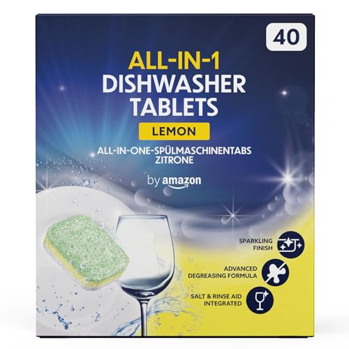 by Amazon - All-In-One Spülmaschinentabs Zitrone, 40 tabs