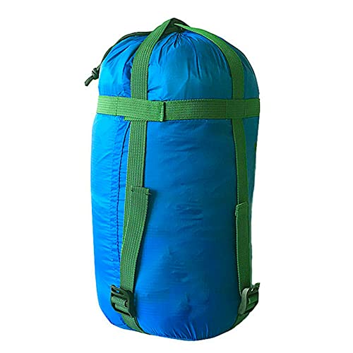 NHBETYS Nylon Kompressionssack für Schlafsack, Leichter wasserdichter Verstellbarer kompakter Aufbewahrungsbeutel für Camping, Outdoor, Wandern, Rucksacktourismus, Reisen(Himmelblau)