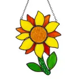 Sonnenblumen-Buntglas-Fensterbehang, Sonnenblumen-Sonnenfänger, handgefertigt, Blume, Buntglas, Sonnenfänger, Fensterdekoration, Wandkunst für Küche, Büro, Sonnenblumen-Geschenk für Mutter, Frauen