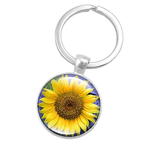 Fycakly Der Staat des Metallverkaufs Schlüsselglashalterung Gem SunFlower Europe United Home Praktischer Schlüsselanhänger (As shown, One Size)