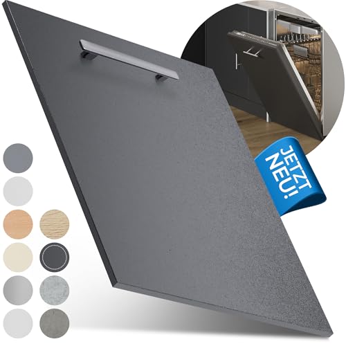 Prima Renovierungs-Systeme Geschirrspüler Frontblende [60er & 45er] In 10 Farben - Für vollintegrierte & teilintegrierte Geschirrspülmaschinen (Schwarz, 715 x 594 mm)