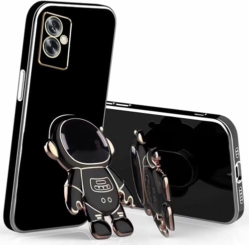 Miagon Kreativ Astronaut Ständer Hülle für Oppo A79 5G,Cute Mädchen Dünn Galvanisierte Schutzhülle Weiches Case Bumper mit Astronaut Halter Kickständer