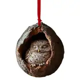 Weihnachtsdeko Innen,Acryl Tier Dekor Weihnachtsbaumschmuck 2D Anhänger Eule Waschbär Weihnachtsbaum Anhänger Weihnachtsdeko Saisonale Dekoration Für Wohnzimmer Schlafzimmer Weihnachtsdeko Hängend