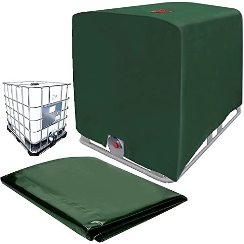 Timisea IBC Tank Abdeckung, IBC Grün Container Cover, Grün Abdeckplane für Wassertank 1000L, Abdeckplane Schutzhülle Schutzhaube Schutzplane Geeignet für IBC-Tank Behälter Container Regenwassertank
