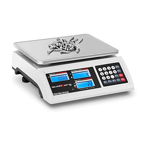 Steinberg Systems SBS-ZW-1502 Zählwaage 15 kg / 0,2 g Akku 80 h 3 LCD-Displays RS232-Schnittstelle Inventurwaage Referenzwaage Stückzählwaage