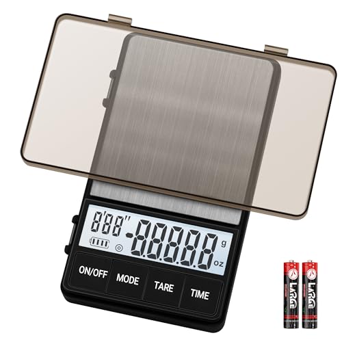 UNIWEIGH Kaffeewaage 1000g/0,1g, Espresso Waage mit Timer, Digitale küchenwaage,Barista kaffee waage,Coffee Scale mit LCD-Display (inkl. Batterien)