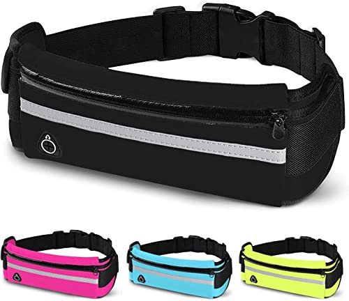 laufgürtel, Handytasche joggen aus Neopren, lauftasche Jogging wasserdicht, mit verstellbarem Riemen für iPhone 14,13,12/Pro/XR/XS/X/8, laufgürtel Handy, Running Belt, joggen Handytasche (Schwarz)