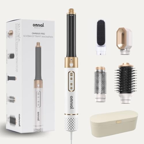 Omnial |Omniair Pro| 5in1 Haarstyler, Stylingset mit 5 Aufsätzen. Optimale Nutzung durch 3 Temperaturstufen und 3 Luftstärken | Coldshot-Funktion für einen längeren Halt | Geeignet für alle Haartypen