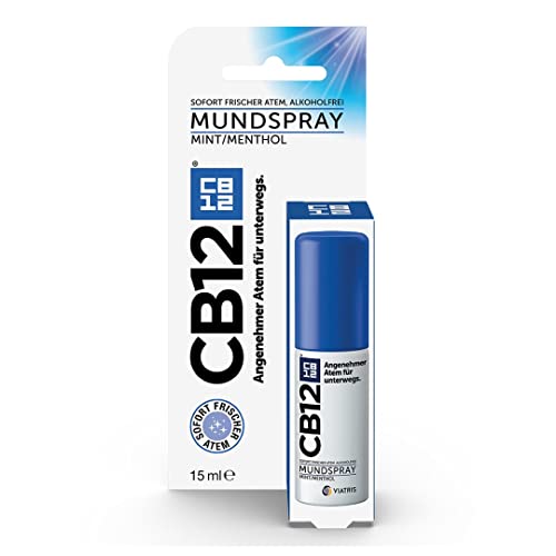 CB12 Spray: Mundspray für angenehmen Atem unterwegs, Mint/Menthol gegen Mundgeruch, 15 ml