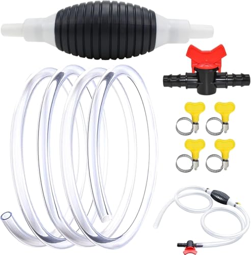 Handpumpe Umfüllpumpe Benzinpumpe 3 M Verdicken Absaugpumpe Kraftstoffpumpe Benzin Auto für Kraftstoffe Notpumpe Benzin Diesel Wasser Benzinschlauch Öl Absaugpumpe (3 M)