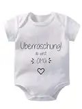 Hospitrix Strampler Überraschung! du wirst Onkel, Tante, Opa, Oma, Überraschung Verkündung, Baby, Strampler, Geschenk (Überraschung! du wirst OMA)