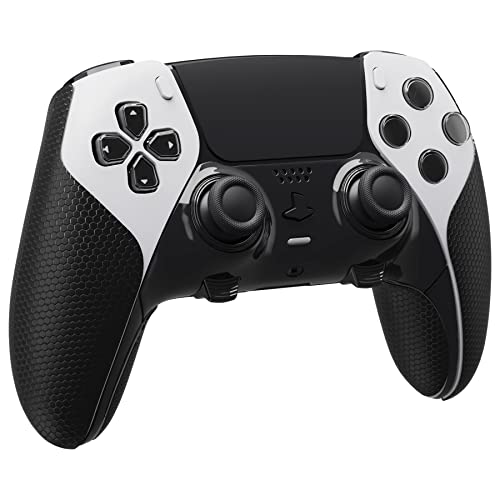 playvital Grip Sticker für ps5 Edge Wireless Controller Anti-Rutsche Schweißabsorbierende Professionale strukturierte Gummipads Griffpolster Aufkleber Skin für ps5 Edge Controller(Schwarz)