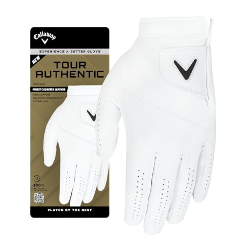 Callaway Golf Tour Authentic Herren Golfhandschuh 2025 - Linke Hand für Rechtshänder, L, Weiß
