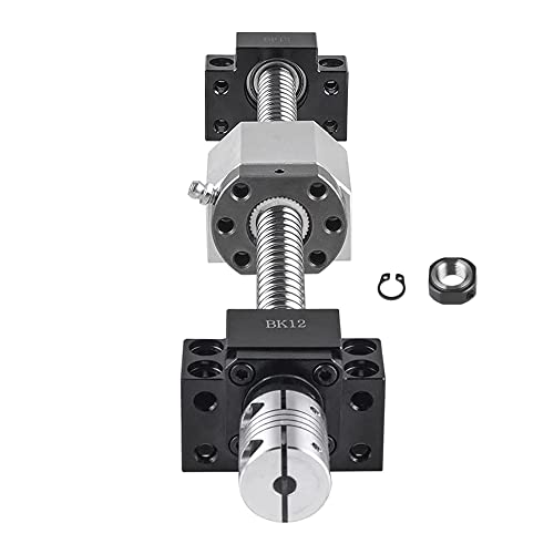 CNCMANS Kugelumlaufspindel SFU1605 600mm Edelstahl Gerollte ballscrew mit BK12 / BF12 Endunterstützung, Kupplung und DSG16H Muttergehäuse CNC Teile für Maschinen und Automatisierte Gerte