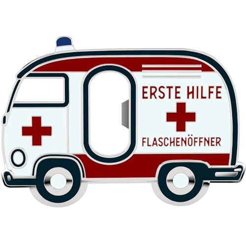 LANOLU Flaschenöffner ERSTE HILFE, Geschenke für Feuerwehrmänner, magnetischer Flaschenöffner lustig für Männer, Feuerwehr Geschenke für Männer aus Metall