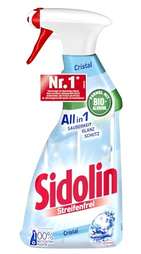 Sidolin Cristal, Glasreiniger (500ml), Sprühflasche, für einen perfekten Glanz und gegen Mikrorisse