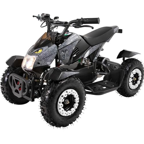 Actionbikes Motors Kinder Quad Elektro ATV Cobra | ?? Volt ??? Watt Motor bis ?? km/h - Kinderquad - Pocket Quad - Safety Touch Fußschalter - Miniquad - Für Kinder ab 6 Jahren (Grau/Schwarz)