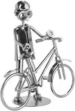 BRUBAKER Schraubenmännchen Fahrrad - Handarbeit Eisenfigur Metallmännchen - Metallfigur Geschenkidee für Fahrradfahrer und Fahrradverkäufer