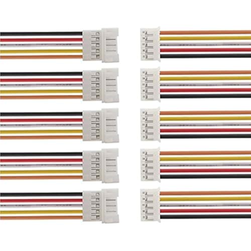 VUNIVERSUM 5 Paare 10 Stück Micro JST PH 2.0 5PIN Rastermaß 2mm Steckverbinder Stecker Male Buchse Female mit je 10cm Kabel Verlängerung Lipo Akku Komputer Elektronik PC DIY Modellbau