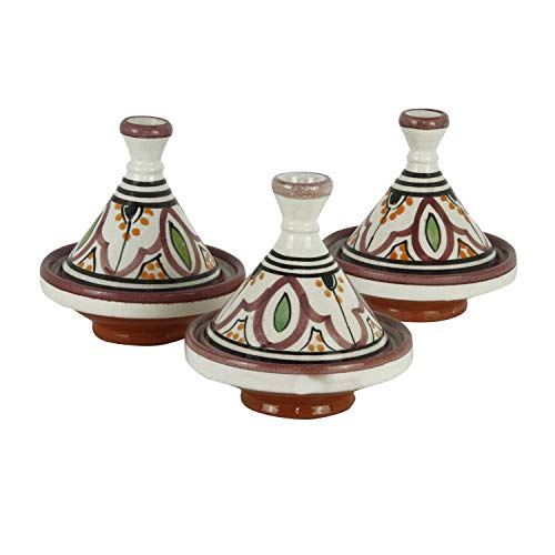 Casa Moro 3er Set Gewürze Tajine zum Servieren von Beilagen & Gewürzen | Kunsthandwerk aus Marrakesch | Schöne Dekoration und Geschenkidee | TA7067