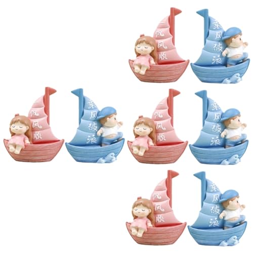 Warmhm 8 Stück Segelboot Kuchendekoration Party Kuchendekoration Kuchen Snack Picks Kuchenlieferanten Kuchen Segelboot Topper Segelboot Kuchen Segelboot Miniatur