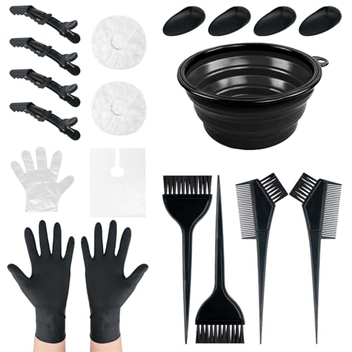 NEPAK 18 Pcs Haarfärbepinsel Set,Haarpinsel zum Haare Färben,Haarfärbeset mit Färbeschale,Färbepinsel,Haare Färben Zubehör for DIY, Salon