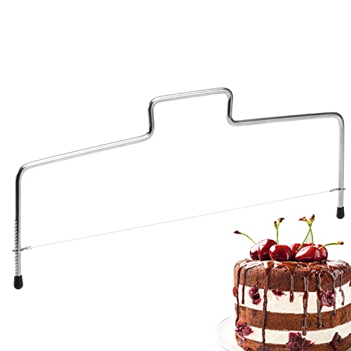 4smile Tortenschneider - Edelstahl Tortenbodenschneider 32 cm, Tortensäge-Draht höhenverstellbar - Einfach anwendbarer Kuchenschneider für gleichmäßige Tortenschichten