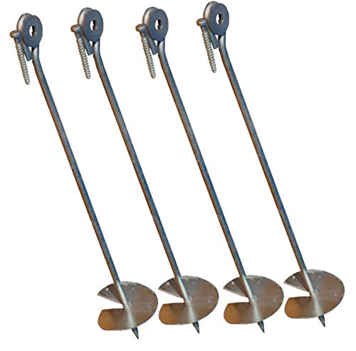 Loggyland Bodenanker eindrehbar für Schaukel etc. 58 cm verzinkt (4er-Set)