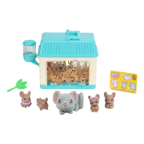 Little Live Pets Mama Surprise Mini Maus-Spielset: Lil‘ Mouse; die Mäuse-Mama bekommt 2,3 oder 4 Babys, Mama Surprise im Miniformat, wiederholbares Spielemuster