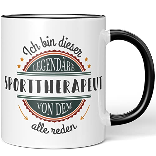 JUNIWORDS Tasse, Ich Bin Dieser legendäre Sporttherapeut, von dem alle reden, Schwarz (5069016)